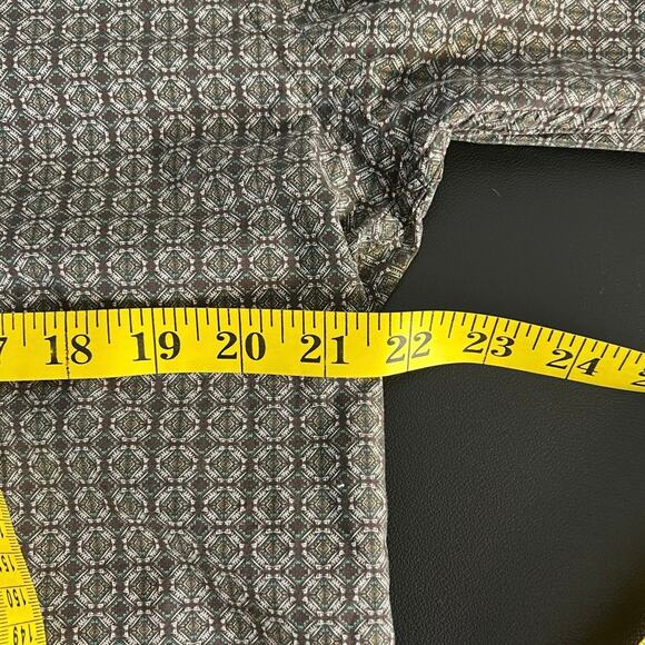 Stitch Note Neutral Geometric Egyptian Cotton Long Sleeve Button Down Size L - Picture 8 of 9